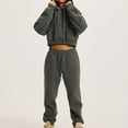 thumbnail image 4 of FADAACAI Matching Sweatsuits Women's Leisure Long Sleeved Hooded Closure High Waist Elastic Long Pants Sweater Pants Set Womens Sweatsuits Sets Lounge Sets for Women Gray XL Clearance！, 4 of 5
