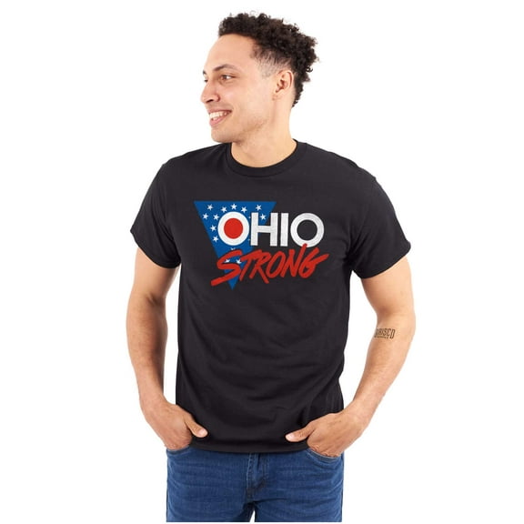 Ohio Homestate Strong OH Patriotic Plus Size Crewneck Graphic Tee Shirt Brisco Brands 2X