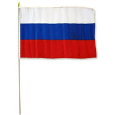 12x18 12"x18" Russia Country Stick Flag 30" Wooden Staff