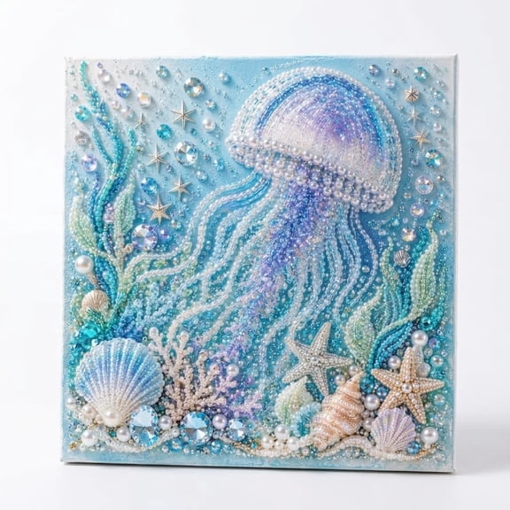 Clearance & Free Returns Diamond Art Kits for Adults Jellyfish Diamond Painting Kits for Beginner,DIY Diamond Crystal Rhinestones Painting Kits for Home Wall Decor Gift