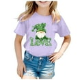 thumbnail image 4 of ibiyuan Girls T Shirts Size 6 White Girls Shirt Saint Pattys Day Lucky Clover Shamrock Casual Short Sleeve Green Crew Irish Tees Toddler Girl Clothes,6-7 Years, 4 of 4