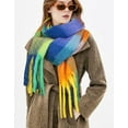 thumbnail image 5 of KOITHOT Winter Womens Scarf, Big Coloured Checked Soft Thick Warm Scarves Rainbow, 5 of 6