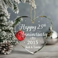 thumbnail image 4 of Personalized 25th Anniversary Glass Ornament Gift 2015 - Customized Name Couple - 25th Anniversary for Men, Women, Husband, Wife - 25 Year of Marriage Gift Idea For Mom, Dad, Friend, 4 of 5