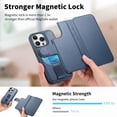 thumbnail image 3 of Allytechgroup for iPhone 13 Pro Case, 2-in-1 Wallet Phone Cover with Detachable PU Leather Card Holder, Magnetic MagSafe-Compatible RFID Blocking Protective Case & Wristband, Blue, 3 of 14