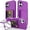 Darkpurple, variant on Rugged Case for iPhone 16 with Mirror, Hard PC Shockproof Cover with Hidden Cash Slot & Card Holder, Kickstand Durable Wallet Lens Raised Protection Case for Men & Women,Blue