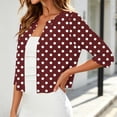 thumbnail image 6 of Gamivast Bolero Shrugs for Women Polka Dot 3/4 Sleeve Open Front Cropped Cardigan Lightweight Casual Dress Cover Up Vintage Style Tops for Spring Summer Vacation Wear, 6 of 6