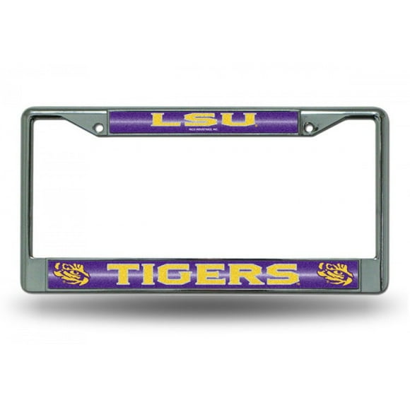 LSU Tigers Glitter Chrome License Plate Frame
