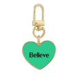 thumbnail image 1 of Believe Word Inspirational Quote Sayings Gold Heart Keychain Metal Keyring Holder, 1 of 3