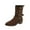 Coffee, variant on Dasayo Western Women's Boots Beige Mid-Calf Cowgirl Buckles Fold Over Low Heel Pointed Toe Boots Women Shoes 35