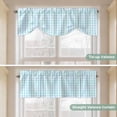 thumbnail image 5 of Aqua Blue Green Tie Up Valance Curtains for Windows, Kitchen Curtains Window Treatments, Checkered Plaid Gingham Lattice Trellis Short Window Shades Valances for Bedroom Bathroom Cafe 54"x18", 5 of 8