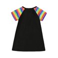 thumbnail image 3 of Vestido de verano de manga corta arcoíris para niñas vestido de una pieza colorido, 3 of 8