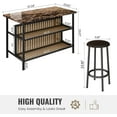 thumbnail image 5 of Cvortll Kitchen Island With Seating, Wooden Counter 33"Height Table with Storage Kitchen Table Set for 2, 5 of 11