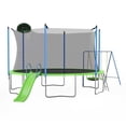 thumbnail image 3 of 12FT Trampoline with Slide and Swings, Large Recreational Trampoline with Basketball Hoop and Ladder, Outdoor Backyard Trampoline with Net, Capacity for Kids and Adults, 3 of 7
