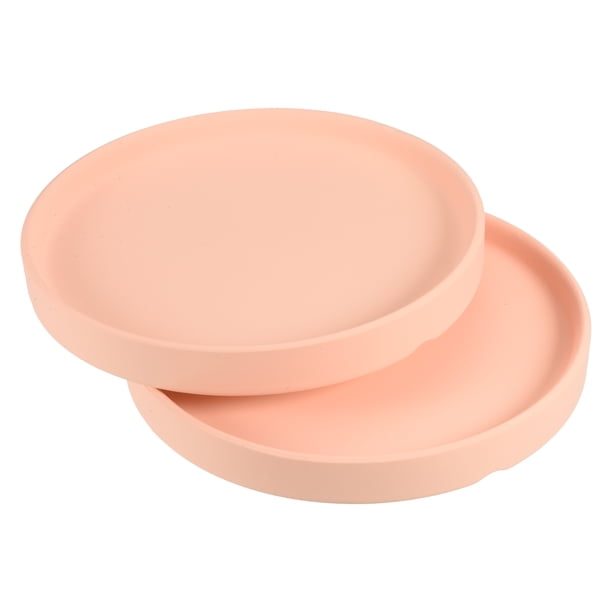 Uxcell 6" Cerámica Redonda Plato de Maceta Bandeja de Goteo Coaster, Paquete de 2 en Rosa