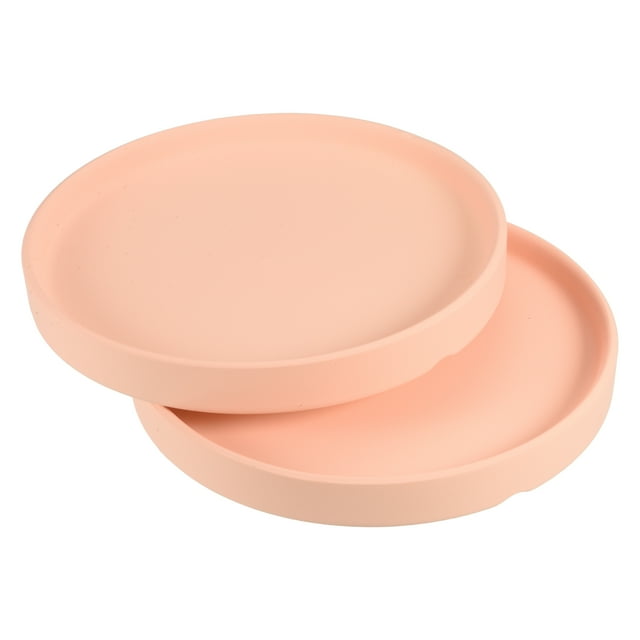 Unique Bargains 6' Ceramic Round Planter Saucer Flower Pot Drip Tray Coaster, Pink 2 Pack