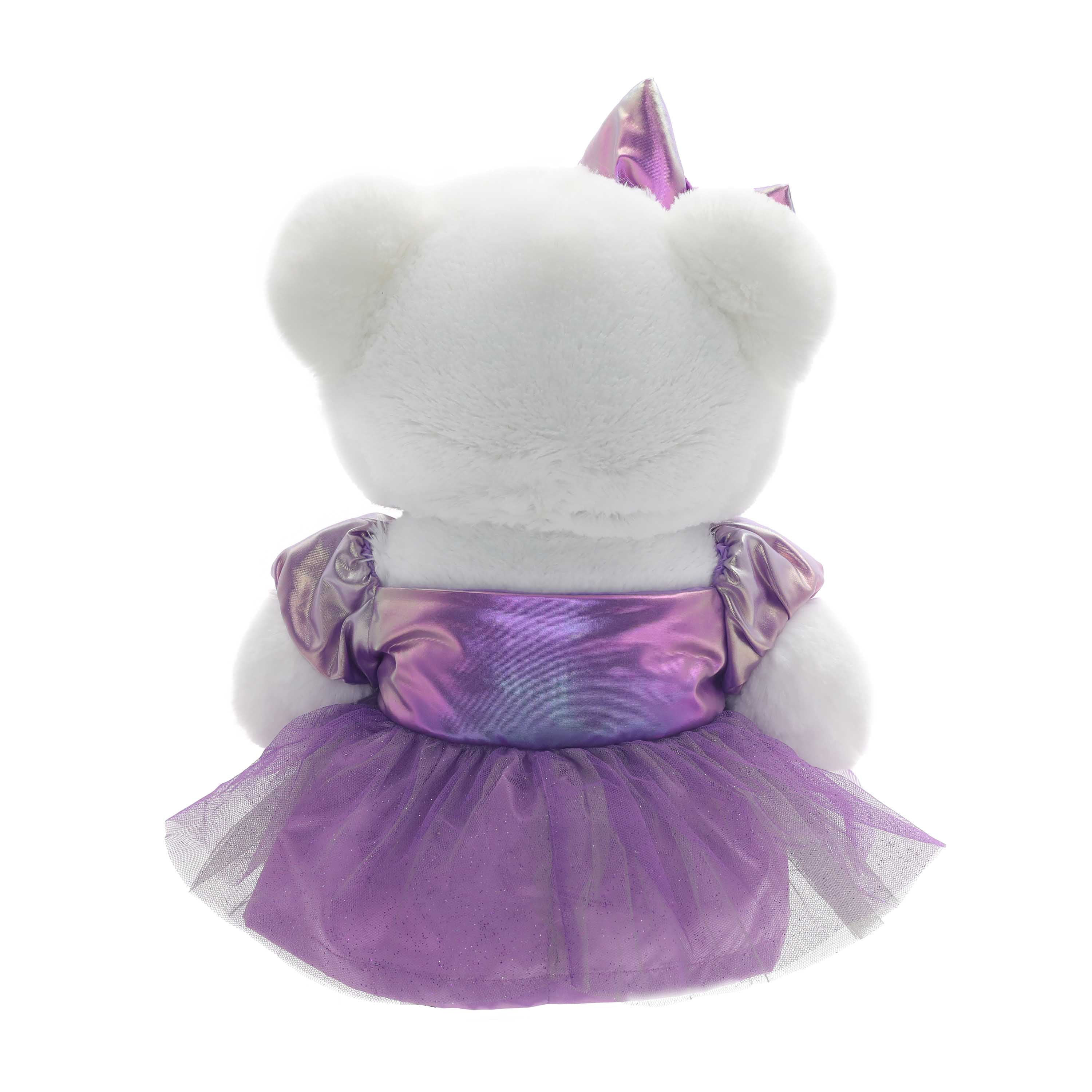 Snowflake Girl 2025 Teddy Bear Christmas Plush, White, 15", by Holiday Time