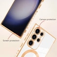 thumbnail image 2 of for Samsung Galaxy S23 Ultra 5G Case [Support Magsafe] Love Heart Pattern Magnetic Plating Luxury Elegant Case Camera Protector Soft TPU Shockproof Protective Corner Back Cover -White, 2 of 11