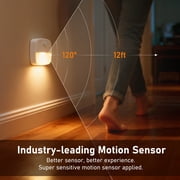 Rechargeable LED Motion Sensor Night Light, [3 Pack] Stick-On Night Light, Stair Sensor Lights Indoors, Auto/ON/Off Light for Toilet, Hallway, Closet, Kitchen, Children's Room, Warm White light