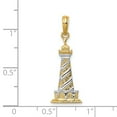 thumbnail image 2 of 14K Plaqué Rhodium Or Jaune & Cape Rhodium Phare Pendentif, 2 of 2
