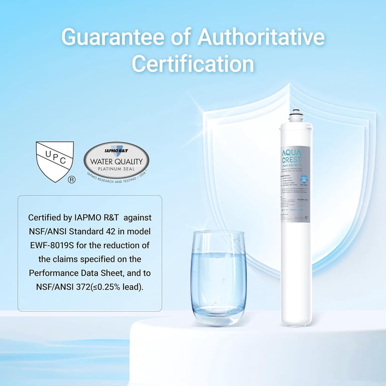 AQUA CREST I2000 2 Under Sink Water Filter, 26K Gallons