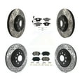 thumbnail image 1 of Transit Auto Front Rear Coated Drilled Slotted Disc Brake Rotors and Semi-Metallic Pads Kit for Car Volkswagen CC R32 KDS-100895, 1 of 11