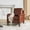 Brown, variant on Tina's Home Mid-century Modern Genuine Leather Accent Armchair with Unique Arm Design, Nailhead Trim & Loose Cushion, Living Room / Bedroom Chair, Brown, Assembly Required