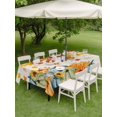 thumbnail image 3 of Outdoor Tablecloth with Umbrella Hole and Zipper, Thanksgiving Fall Pumpkins Rectangle Table Cloth 60x84 Inch Waterproof Tablecloth, Blue Green Yellow Botanical Picnic Table Cover for Patio Camping, 3 of 7