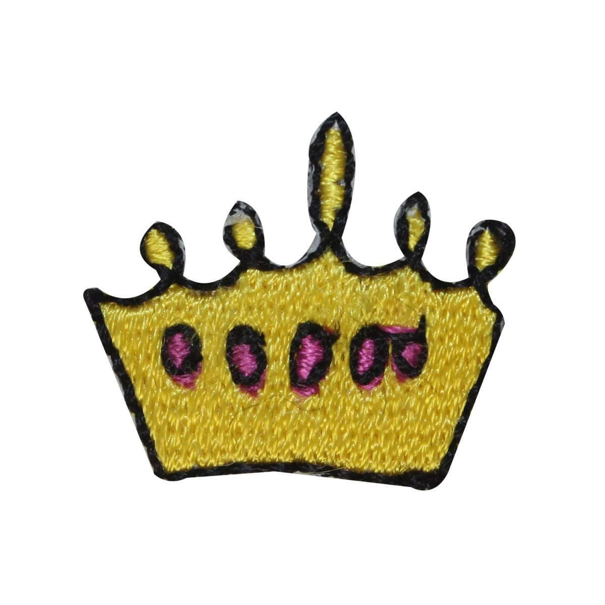 Black Royal King Queen Crown Emblem Embroidered Iron On Patch 1.50 Inches 