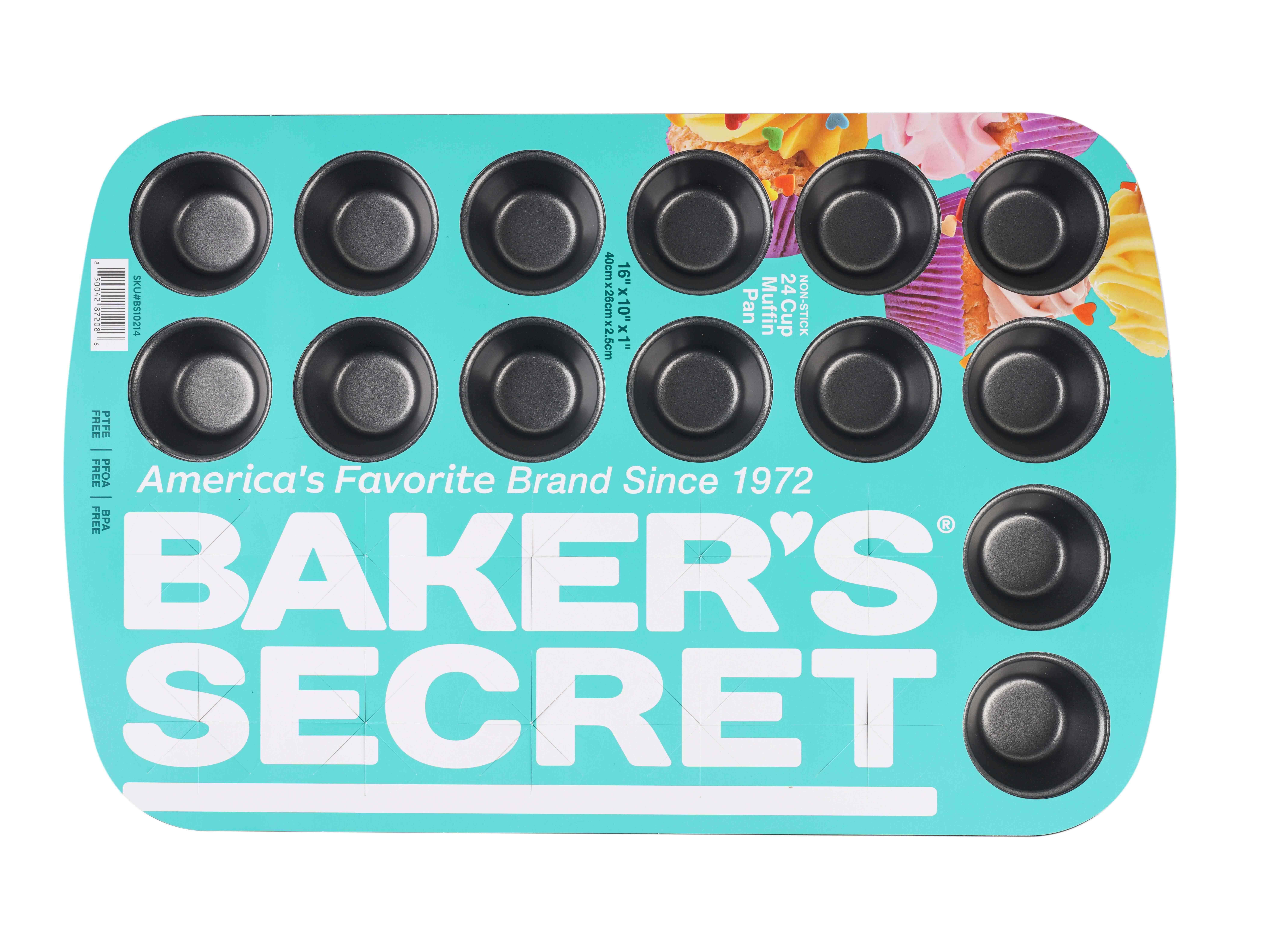 Baker's Secret 24-Cup Mini Muffin Pan, Gray photo 1
