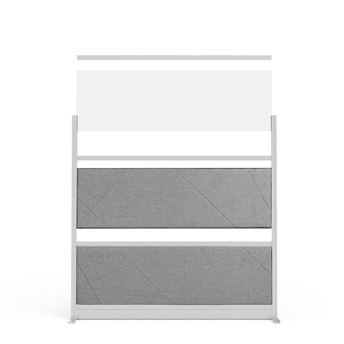 Luxor Tranquility Modular Wall Room Divider, 70" x 70", Silver Frame, Freestanding