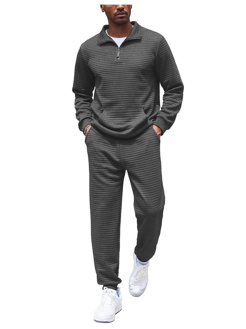 COOFANDY Men's Tracksuit 2 Piece Quarter Zip Sweatsuit Workout