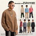 thumbnail image 1 of Camiseta de manga larga 270 de algodón puro para hombre, marca de moda, ropa lavada retro, camiseta para adolescentes, 1 of 3