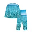 thumbnail image 2 of Goofa Crystal Clear Ocean Waves Printed Women’s 2 Piece Pajama Set Super,Pajamas Women's Long Sleeve Sleepwear Soft Button Down Loungewear Pjs Lounge Set Nightwear-Small, 2 of 9