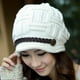 thumbnail image 2 of Gorros de lana para mujer, gorro de esquí de lana cálido de invierno tejido a crochet elástico, 2 of 5