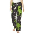 thumbnail image 2 of Goofa Dinosaur Skeleton Printed Soft Pajama Pants for Women, Wide Leg Comfy Casual Lounge Yoga Pants-Medium, 2 of 9