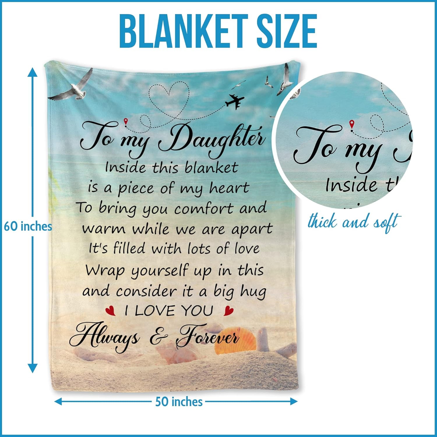 Daughter Gifts from Mom Dad - to My Daughter Blanket for Daughter - Christmas, Xmas, Birthday, Graduation Gifts for Daughter - Best Gift Ideas for Daughter Throw Blanket