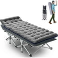 Slsy Folding Camping Cots for Adults, Folding Sleeping Cots with 2