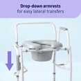 thumbnail image 5 of Medline Drop Arm Commode, Swing Away Arm for Easy Transfer, with Padded Seat, Supports up to 350 lbs, Gray, 5 of 6