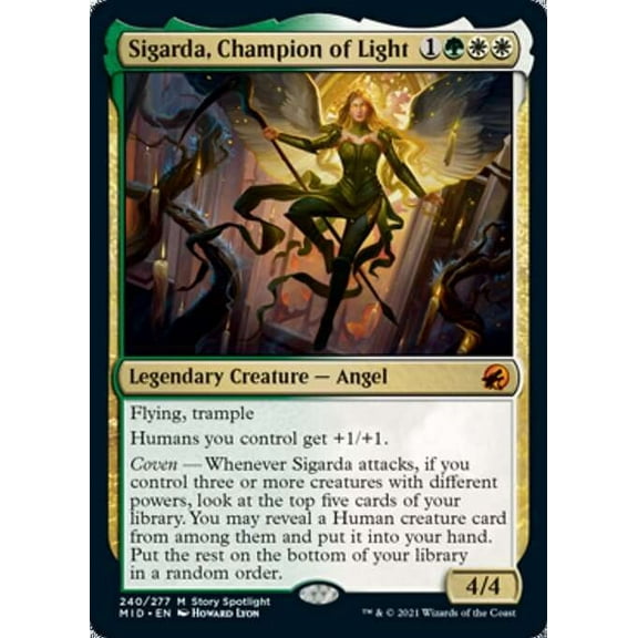 MtG Innistrad: Midnight Hunt Mythic Rare Sigarda, Champion of Light #240