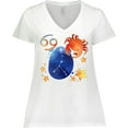 thumbnail image 3 of Inktastic Cancer Crab Constellation Zodiac Sign Illustration Women's Plus Size V-Neck T-Shirt, 3 of 5