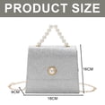 thumbnail image 2 of Adecuado para mujeres que buscan una bolsa pequeña con hebilla de perla, de moda, con cadena, para hombro, tipo bandolera, color plateado, 2 of 5