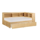 Lexicon Contemporary Twin Bookcase Corner Bed with Storage Boxes in ...