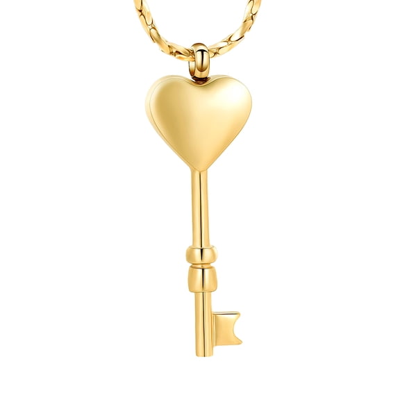Heart Key Cremtion Jewelry for Ashes Holder Urn Necklace for Memorial Loved One