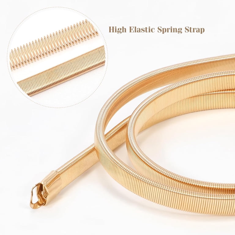 Skinny Metal Cinch Belt for Dress Stretch Thin Waist Belt  display picture 1