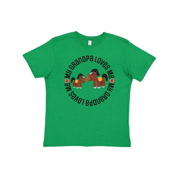 Inktastic Grandpa Loves Me Grandchild Horse Youth T-Shirt