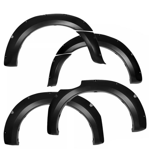 Ikon Motorsports Fender Flares Wheel Arch Extension Compatible with 2011-2016 Ford Ranger T6 XL XLT, Pocket Style Smooth Black Wheel Flare Cover Mud Guard Protector 4PCS Set