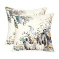 thumbnail image 2 of Rustic Fall Decor, 18X18 Inch Fall Couch Pillow Covers, Watercolor Neutral Pumpkin Fall Leaves Throw Pillow Covers, Set of 2 Thanksgiving Autumn Pillow Covers, No Pillow Inserts, 2 of 7