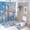 style-7, variant on Vibe Blooming Tulips 4Pcs Shower Curtain Set Shower Curtain Set with Carpet Bath Mat