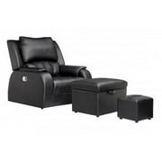 PU Leather Premium Recline Foot Massage Chair Sofa Ottoman Bed Table Spa Salon