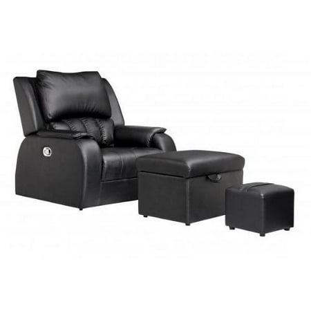 PU Leather Premium Recline Foot Massage Chair Sofa Ottoman Bed Table Spa Salon